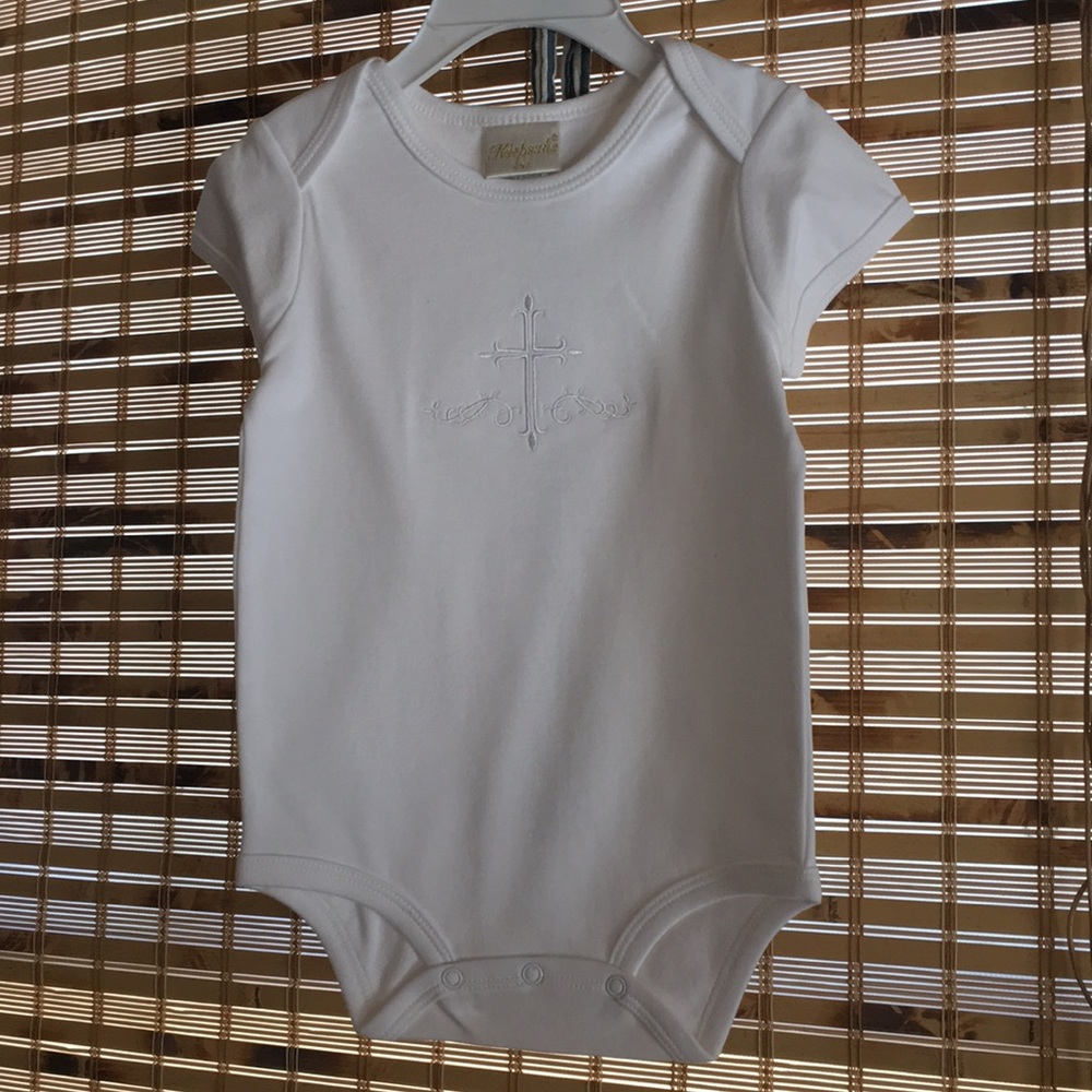 Baptismal/Christening Onesie 9-12mos, 100% cotton